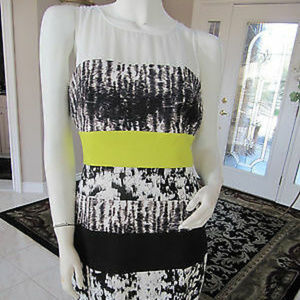 BCBG MAX AZRIA Lime/B&W mini Dress NWT